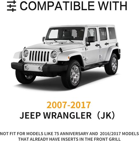 Front Grille Inserts & Headlight Cover Compatible with (2018-2025) Jeep Wrangler JL JLU in Saudi Arabia