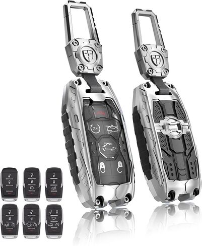 غطاء مفتاح Fob لحافظة مفاتيح دودج، ملحقات حامية لغطاء المفتاح الثقيل لـ 2018-2025 RAM 1500 RAM 2500 RAM 3500 Key Fob (أسود) in Kuwait