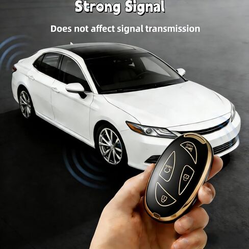 غطاء غطاء مفتاح السيارة Hyundai Key Fob، غطاء غطاء مضاد للخدش لمفتاح السيارة يناسب Hyundai Ioniq 6 Grandeur GN7 KONA Elanrtra Sonata Tucson 2023-2026 Santa Fe واقي المفاتيح مع سلسلة مفاتيح (5 أزرار) أسود in Kuwait