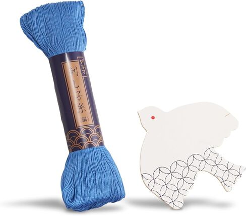 Daruma Sashiko Thread Large Skein, 185 Yards Cotton Japanese Embroidery Thread, Fine or Medium-Weight, with Decorative Thread Card (Fine, Ecru) in Saudi Arabia