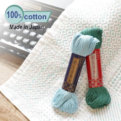 Daruma Sashiko Thread Large Skein, 185 Yards Cotton Japanese Embroidery Thread, Fine or Medium-Weight, with Decorative Thread Card (Fine, Ecru) in Saudi Arabia
