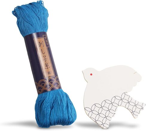 Daruma Sashiko Thread Large Skein, 185 Yards Cotton Japanese Embroidery Thread, Fine or Medium-Weight, with Decorative Thread Card (Fine, Ecru) in Saudi Arabia