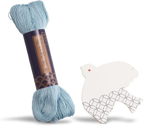 Daruma Sashiko Thread Large Skein, 185 Yards Cotton Japanese Embroidery Thread, Fine or Medium-Weight, with Decorative Thread Card (Fine, Ecru) in Saudi Arabia