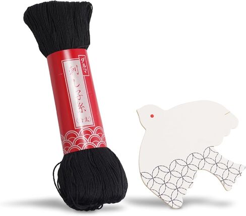 Daruma Sashiko Thread Large Skein, 185 Yards Cotton Japanese Embroidery Thread, Fine or Medium-Weight, with Decorative Thread Card (Fine, Ecru) in Saudi Arabia