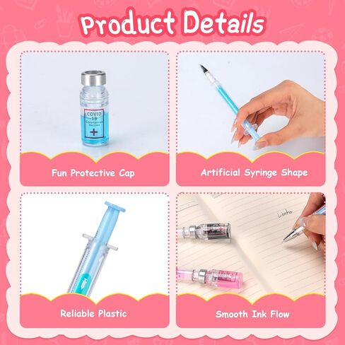 3 PCS Syringe Shaped Gel Pens, 2026 New Creative Syringe Shaped Gel Pen for Funny, Novelty Ballpoint Pens for Office Supplies, 0.38mm Black Neutral Pen, Pen Body Color Random in Saudi Arabia