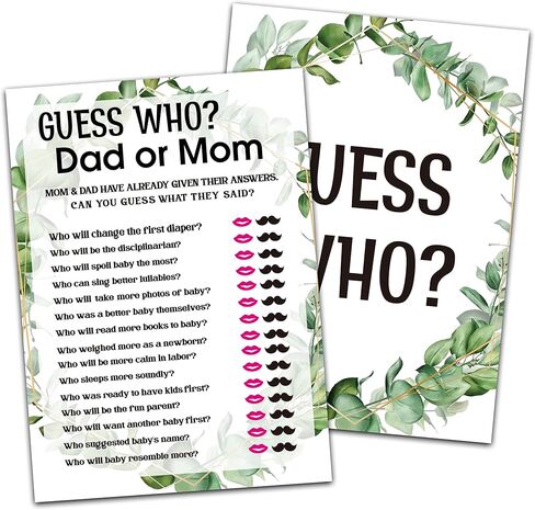 Baby Shower Game Cards, True or False Game, Tropical Jungle Theme Party Cards For Gender Neutral Boys or Girls, Set of 30 Cards(Green003) in Saudi Arabia