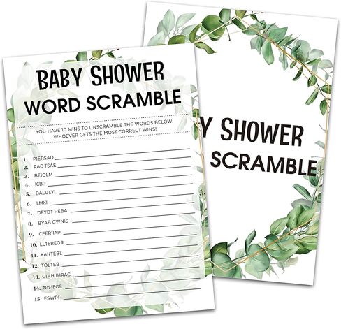 Baby Shower Game Cards, True or False Game, Tropical Jungle Theme Party Cards For Gender Neutral Boys or Girls, Set of 30 Cards(Green003) in Saudi Arabia