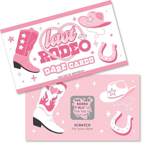 بطاقات ألعاب للخدش من Big Dot of Happiness Pink Cowgirl Party العازبة - لوازم حفلات روديو الأخيرة من Country Western، 22 جرأة، نشاط دش الزفاف، بطاقات احتفال ما قبل الزفاف in Kuwait