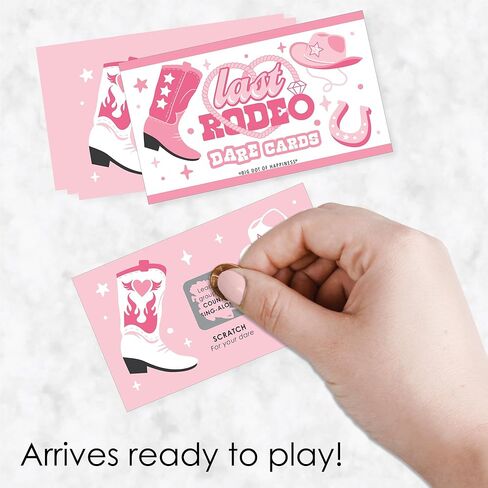 بطاقات ألعاب للخدش من Big Dot of Happiness Pink Cowgirl Party العازبة - لوازم حفلات روديو الأخيرة من Country Western، 22 جرأة، نشاط دش الزفاف، بطاقات احتفال ما قبل الزفاف in Kuwait