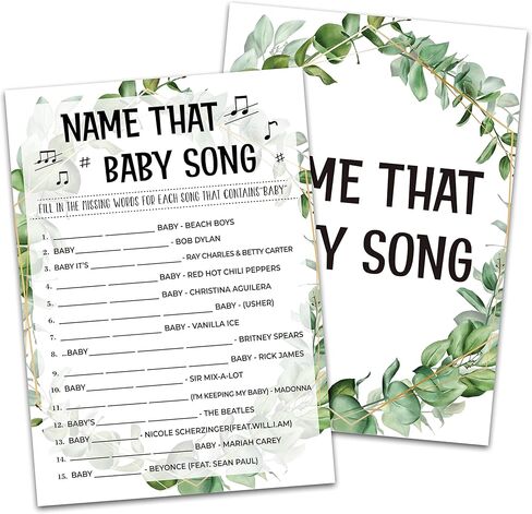 Baby Shower Game Cards, True or False Game, Tropical Jungle Theme Party Cards For Gender Neutral Boys or Girls, Set of 30 Cards(Green003) in Saudi Arabia
