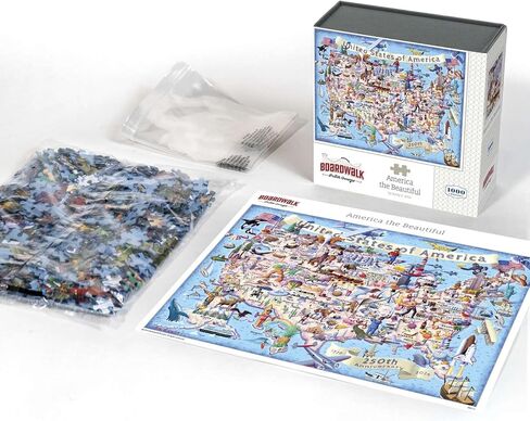 Boardwalk 1000 Piece Jigsaw Puzzle 250th Anniversary 4th of July Patriotic Summer Premium Puzzles for Adults and Family 19"x26" - America the Beautiful in Kuwait