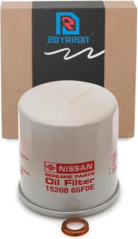 Genuine OEM Engline Oil Filter 15208-65F0E w/ 11026-JA00A Royaron Oil Drain Plug Gasket Compatible with Nissan/Infiniti in Saudi Arabia
