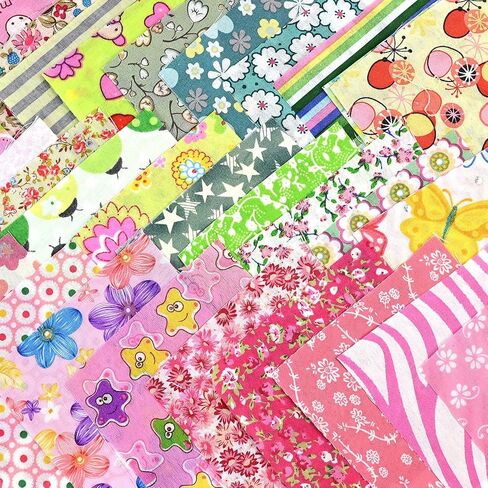 200PCS 4x4 Inch Vintage Fabric Squares, Quilting Fabric Bundles with 50+ Colors & Patterns, Pre Cut Quilt Squares for Sewing Clothes & Crafts, Charm Packs for Quilting Supplies in Kuwait