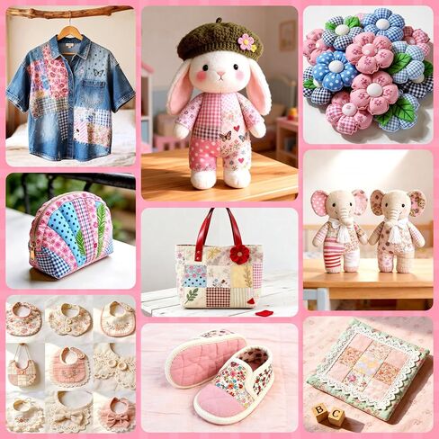 200PCS 4x4 Inch Vintage Fabric Squares, Quilting Fabric Bundles with 50+ Colors & Patterns, Pre Cut Quilt Squares for Sewing Clothes & Crafts, Charm Packs for Quilting Supplies in Kuwait