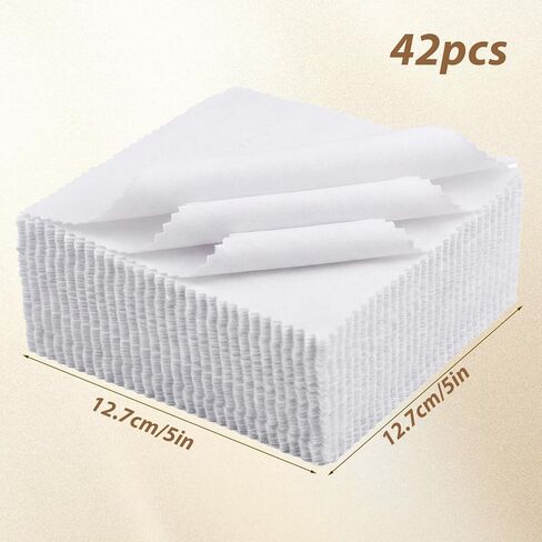 42 Pack 5 Inch Cotton Fabric Squares, Solids White Charm Pack Precut Fabric Squares for Quilting in Kuwait