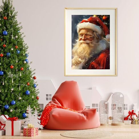 MEIYUDA Christmas Paint by Numbers Kit, Santa Claus Paint by Numbers for Adults Beginners, DIY Acrylic Oil Painting by Number on Canvas for Home Wall Decor Gift 12x16in in Kuwait