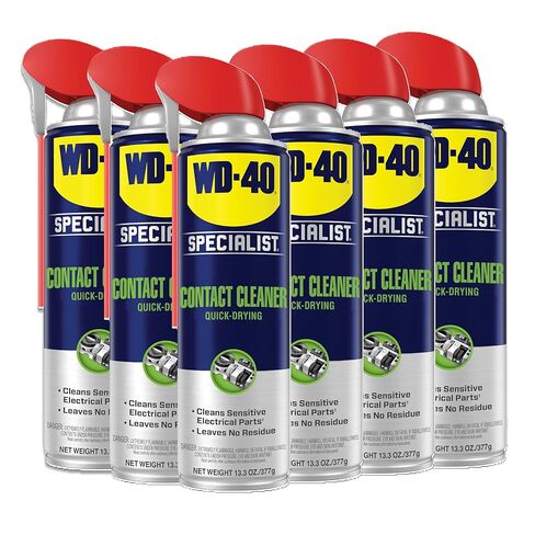 WD-40 Specialist® Contact Cleaner for Metal, Plastic, Rubber, Electrical Contacts, Battery Terminals, Switches, Fast-Drying Cleaner for Terminals & Motors, Auto, Bigger Can, 13.3 OZ, Single Can in Kuwait
