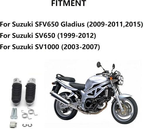 Motorcycle Foot Pegs Front Footrest for Suzuki SFV650 2009-2015 /SV650 1999-2012 /SV1000 2003-2007 in Saudi Arabia