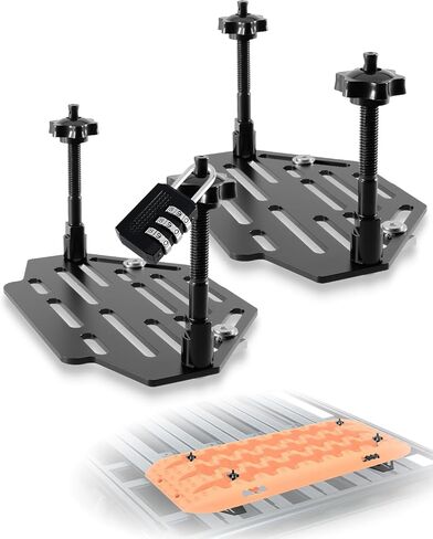 Recovery Track Board Mounting Kit, Universal Side Mount for Roof Platform Rack, Heavy-Duty Steel Traction Board Bracket with Lock, Quick Release Knobs for Off-Road & Overlanding in Saudi Arabia