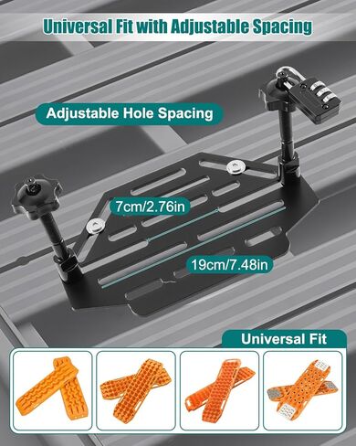 Recovery Track Board Mounting Kit, Universal Side Mount for Roof Platform Rack, Heavy-Duty Steel Traction Board Bracket with Lock, Quick Release Knobs for Off-Road & Overlanding in Saudi Arabia