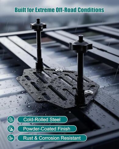 Recovery Track Board Mounting Kit, Universal Side Mount for Roof Platform Rack, Heavy-Duty Steel Traction Board Bracket with Lock, Quick Release Knobs for Off-Road & Overlanding in Saudi Arabia