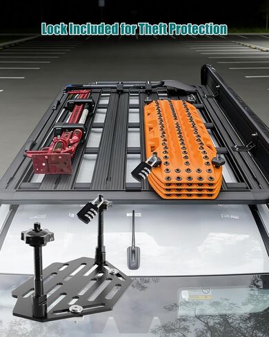 Recovery Track Board Mounting Kit, Universal Side Mount for Roof Platform Rack, Heavy-Duty Steel Traction Board Bracket with Lock, Quick Release Knobs for Off-Road & Overlanding in Saudi Arabia