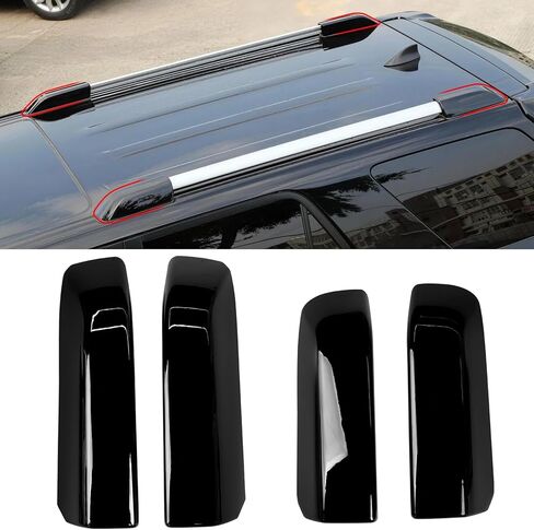 Compatible with Toyota 4Runner Roof Rack Covers 2010-2019, for 4Runner Roof Rack Rail End Cover Shell 4 PCs (Piano Black, Paint) in Saudi Arabia