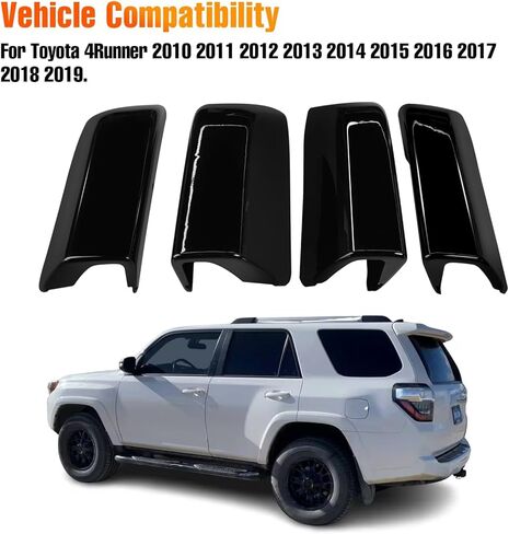 Compatible with Toyota 4Runner Roof Rack Covers 2010-2019, for 4Runner Roof Rack Rail End Cover Shell 4 PCs (Piano Black, Paint) in Saudi Arabia