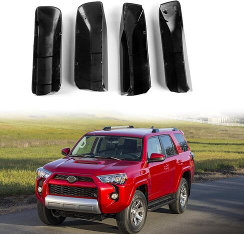 Compatible with Toyota 4Runner Roof Rack Covers 2010-2019, for 4Runner Roof Rack Rail End Cover Shell 4 PCs (Piano Black, Paint) in Saudi Arabia