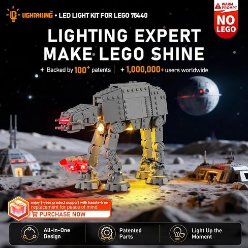 ضوء LED LIGHTAILING لـ Lego-75440 at-at - سهل التركيب، أسلاك مخفية، ديكور منزلي وجاهز للهدايا (النموذج غير متضمن) in Kuwait