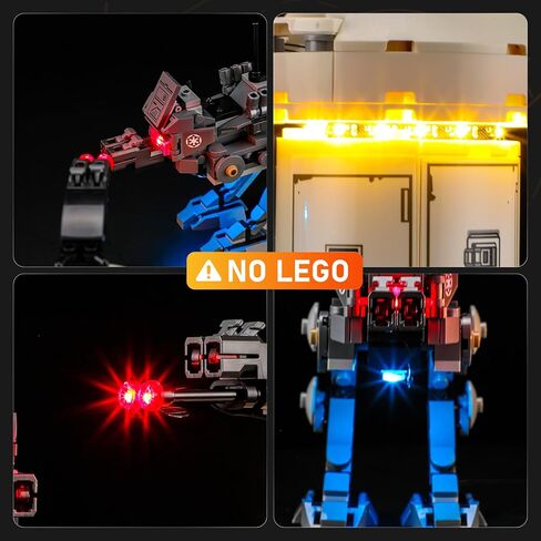 ضوء LED مضيء لهجوم حرب النجوم Lego-75444 AT-RT - سهل التركيب، أسلاك مخفية، ديكور منزلي وجاهز للهدايا (النموذج غير متضمن) in Kuwait