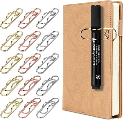 15 Pcs Metal Pen Clip for Notebook, Multi Function Paper Clips, Colorful Pen Holder for Notebook, 2.8-Inch Jumbo Paperclips, Portable and Reusable Planner Accessories in Saudi Arabia