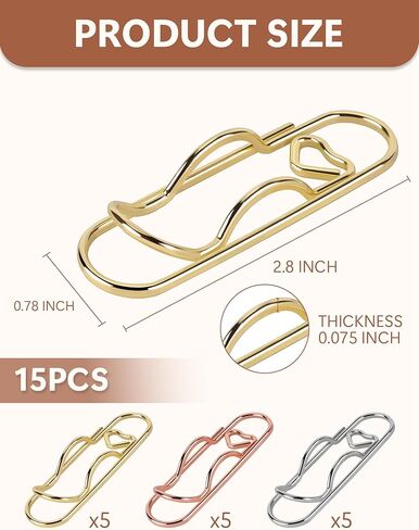 15 Pcs Metal Pen Clip for Notebook, Multi Function Paper Clips, Colorful Pen Holder for Notebook, 2.8-Inch Jumbo Paperclips, Portable and Reusable Planner Accessories in Saudi Arabia