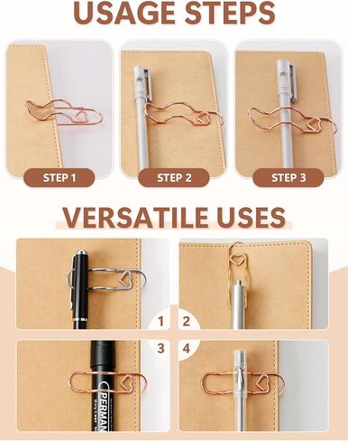 15 Pcs Metal Pen Clip for Notebook, Multi Function Paper Clips, Colorful Pen Holder for Notebook, 2.8-Inch Jumbo Paperclips, Portable and Reusable Planner Accessories in Saudi Arabia