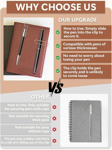 15 Pcs Metal Pen Clip for Notebook, Multi Function Paper Clips, Colorful Pen Holder for Notebook, 2.8-Inch Jumbo Paperclips, Portable and Reusable Planner Accessories in Saudi Arabia