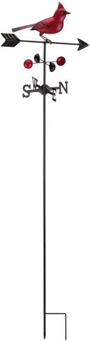 Regal Art & Gift Metal Weathervane Garden Stake - ديكور خارجي مصنوع يدويًا للحديقة والفناء - تصميم متين مقاوم للطقس - كاردينال in Kuwait