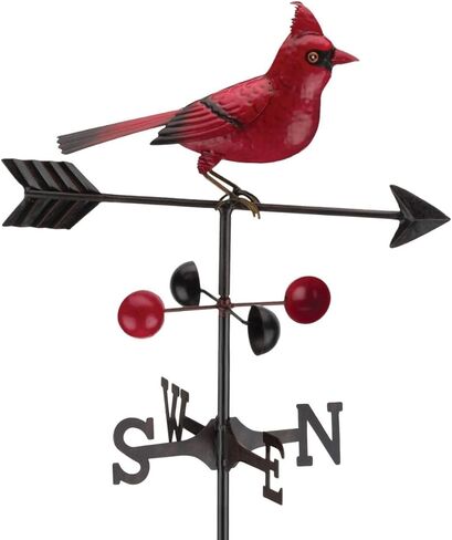 Regal Art & Gift Metal Weathervane Garden Stake - ديكور خارجي مصنوع يدويًا للحديقة والفناء - تصميم متين مقاوم للطقس - كاردينال in Kuwait