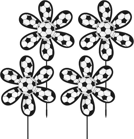 Football Wind Spinners, Whirligigs Wind Spinners, 2026 World Cup Black Football Windmill Decorations, DIY Pinwheel Garden Lawn Courtyard in Saudi Arabia