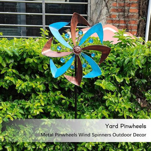 Wind Spinners Outdoor, 10 inch Wind Sculptures & Spinners, Metal Kinetic Wind Spinner, Decorative Pinwheels Large Wind Spinners for Yard and Garden Decor, Blue in Saudi Arabia