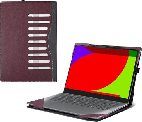 Laptop Case for Lenovo Yoga Slim 7 15ILL9 |Yoga Slim 7i Aura Edition (15" Intel) 15.3inches [Note Other Models] PU Leather Protective Laptop Bag Detachable Shell (Dark Gray) in Kuwait
