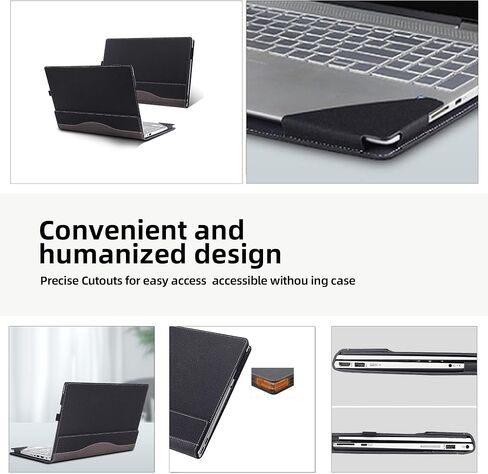 Laptop Case for Lenovo Yoga Slim 7 15ILL9 |Yoga Slim 7i Aura Edition (15" Intel) 15.3inches [Note Other Models] PU Leather Protective Laptop Bag Detachable Shell (Dark Gray) in Kuwait