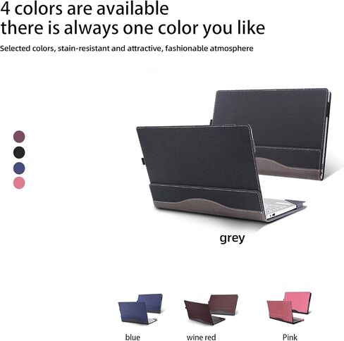 Laptop Case for Lenovo Yoga Slim 7 15ILL9 |Yoga Slim 7i Aura Edition (15" Intel) 15.3inches [Note Other Models] PU Leather Protective Laptop Bag Detachable Shell (Dark Gray) in Kuwait