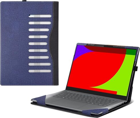 Laptop Case for Lenovo Yoga Slim 7 15ILL9 |Yoga Slim 7i Aura Edition (15" Intel) 15.3inches [Note Other Models] PU Leather Protective Laptop Bag Detachable Shell (Dark Gray) in Kuwait