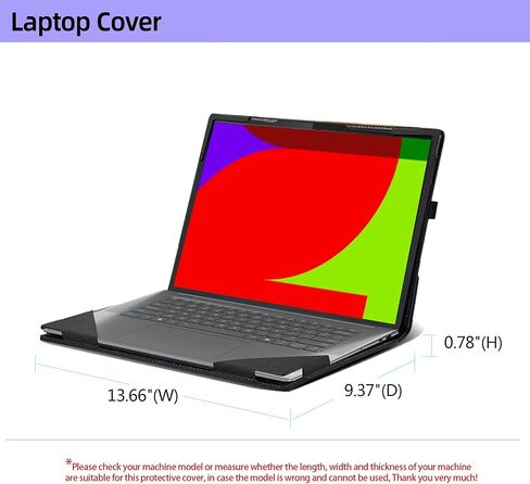 Laptop Case for Lenovo Yoga Slim 7 15ILL9 |Yoga Slim 7i Aura Edition (15" Intel) 15.3inches [Note Other Models] PU Leather Protective Laptop Bag Detachable Shell (Dark Gray) in Kuwait