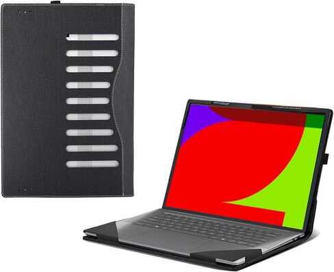 Laptop Case for Lenovo Yoga Slim 7 15ILL9 |Yoga Slim 7i Aura Edition (15" Intel) 15.3inches [Note Other Models] PU Leather Protective Laptop Bag Detachable Shell (Dark Gray) in Kuwait