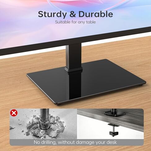 Afaloona Freestanding Vertical Dual Monitor Stand for 13-32" Screens, Space Saving Stack Mount with 8 Height Options, Full Motion Adjustment, Heavy Duty Base, Supports Total 77lbs, VESA 75x75mm/100x100mm in Saudi Arabia