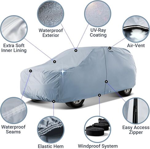 iCarCover يناسب 1989-1998 Geo Tracker SUV غطاء السيارات شكل مناسب مبطن كامل خارجي مقاوم للماء أغطية حماية السيارات in Kuwait