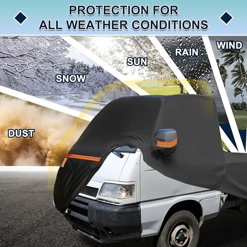غطاء سيارة مقاوم للماء مناسب لشاحنة Daihatsu Hijet لجميع الأحوال الجوية للسيارات في الهواء الطلق والثلج والشمس والغبار وحماية من الأشعة فوق البنفسجية غطاء خارجي كامل مع سحاب الباب in Kuwait