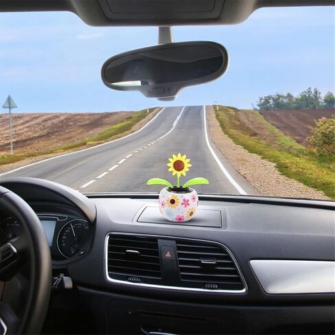 1 PC White Solar Dancing Solar Powered Flower in Colorful Shape Flip Flap Animated Bobblehead Dancer Window Sun Catcher Car Dashboard Decor Solar Power Kits in Saudi Arabia