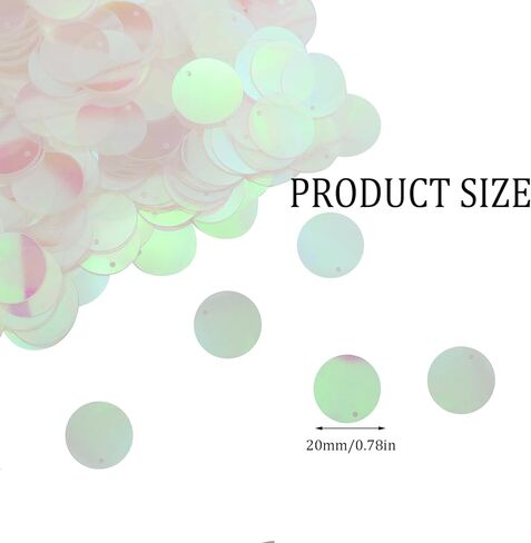 330PCS 20mm Semi Translucent Rainbow Coloured PVC Craft Round Sequins Suitable for Pendants Earrings Hair Accessories Fabric Decorations in Saudi Arabia